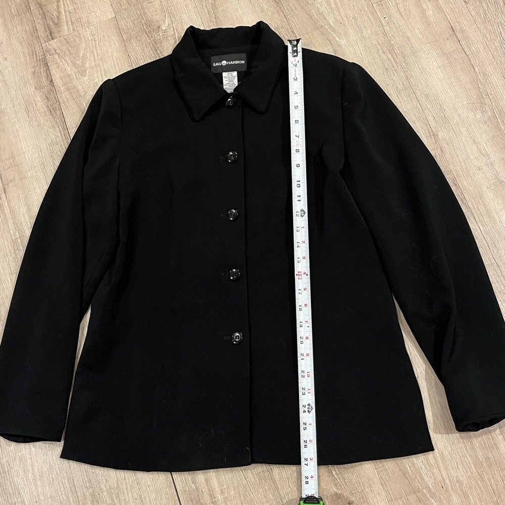 Sag Harbor Black Button Up Women’s Blazer 10 - Picture 8 of 15